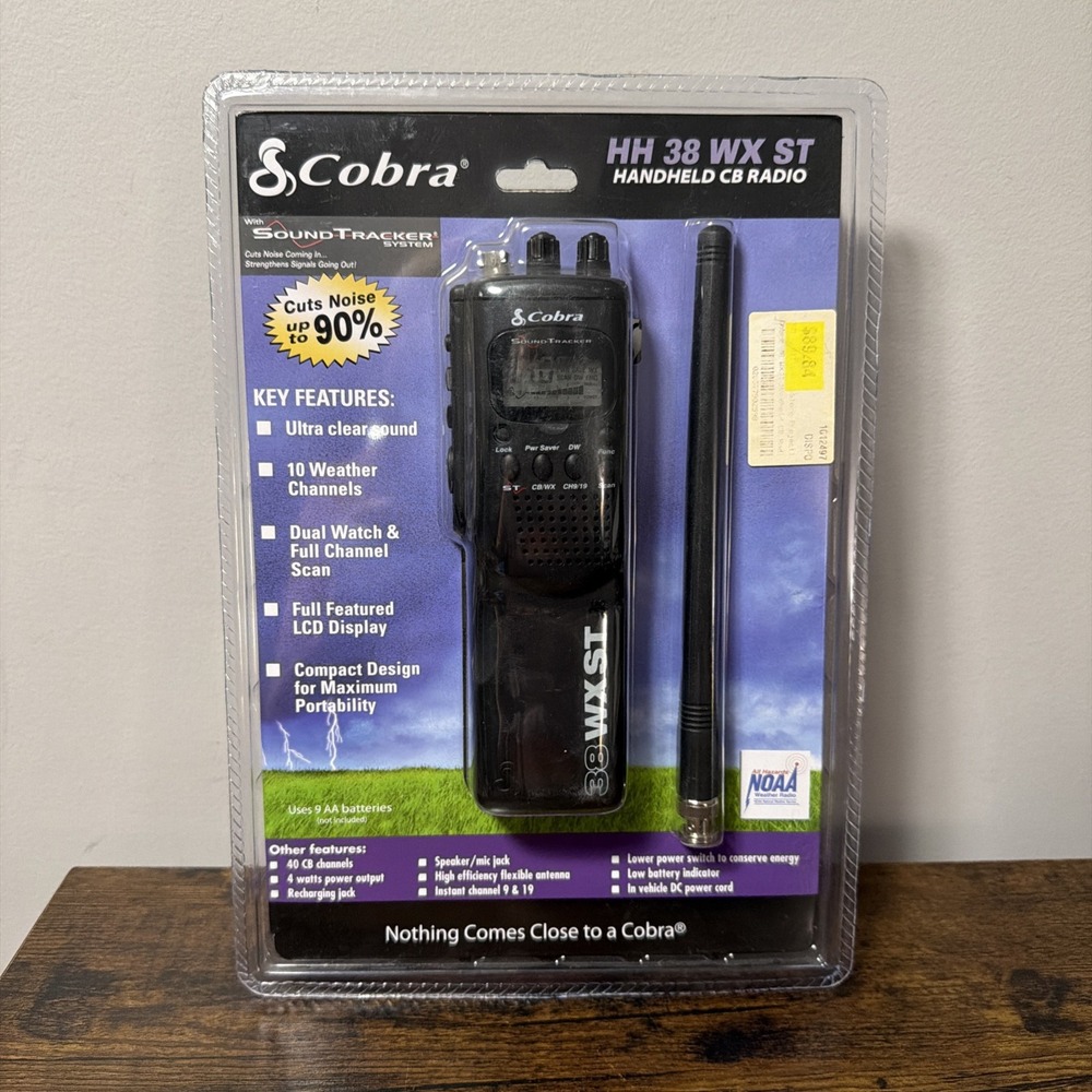 NEW Cobra HH38WXST 4-Watt 40-Channel Sound Tracker Handheld CB Radio, Weather+